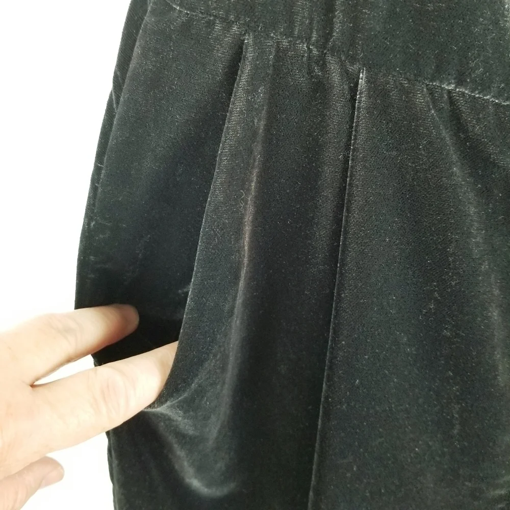 J Crew Velvet Wide Leg Crop Jumpsuit Size 0 Black Sleeveless Witchy Whimsigoth